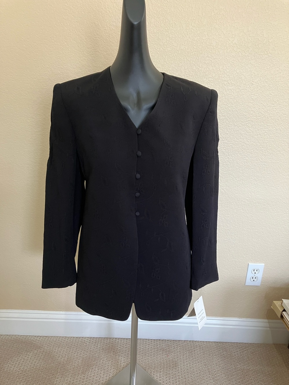 NWT black on black suit jacket